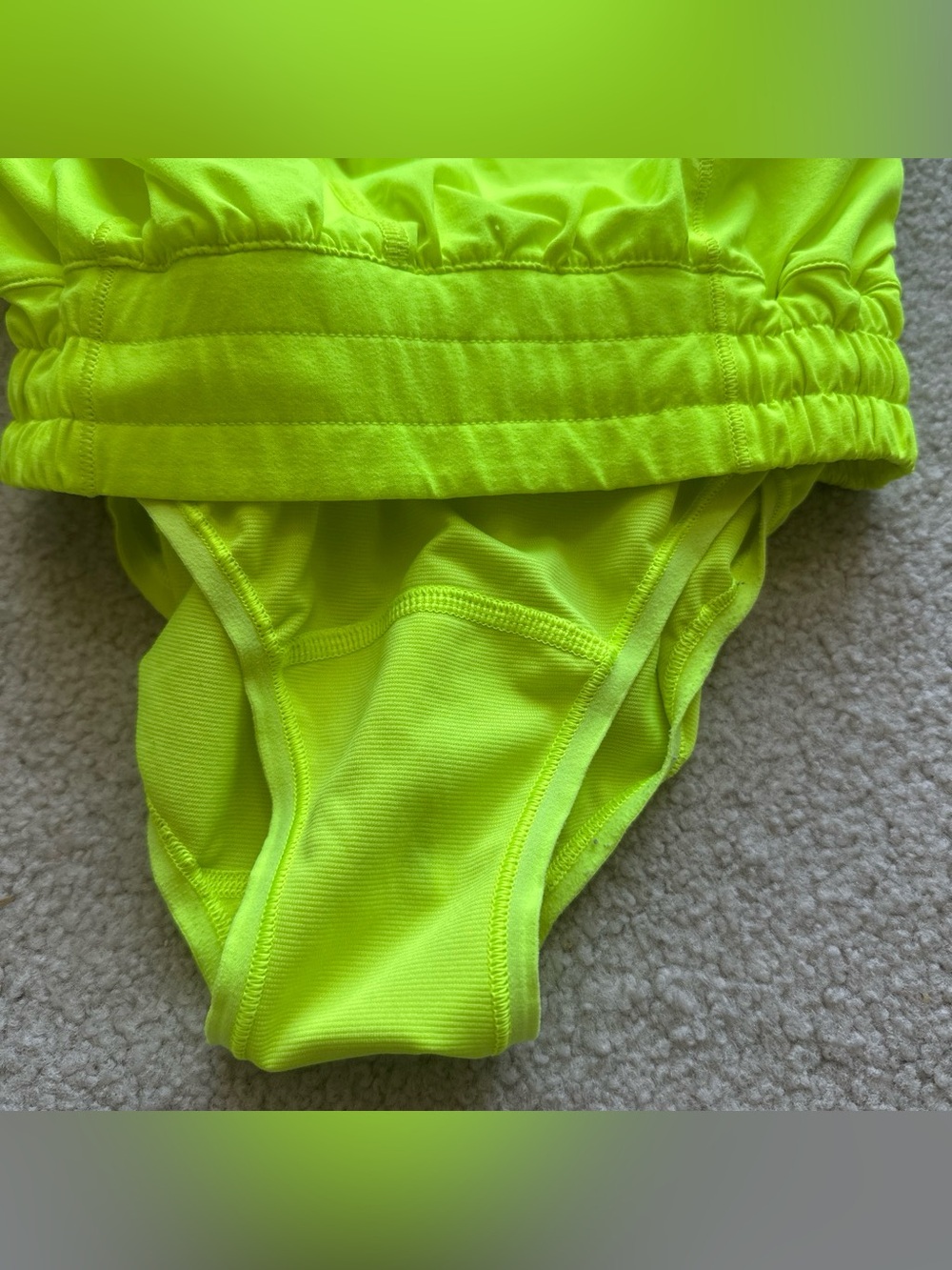 lululemon athletica Neon Yellow Women's Athletic Shorts - 2 - Picture 3 of 4